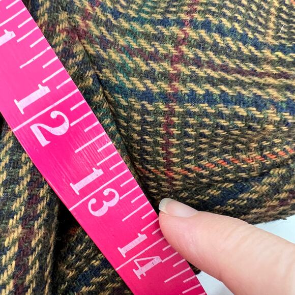 Vtg Sag Harbor Petite Pleated Wool Dress Pants Trouser Women 12 Brown Glen Plaid - Picture 11 of 13